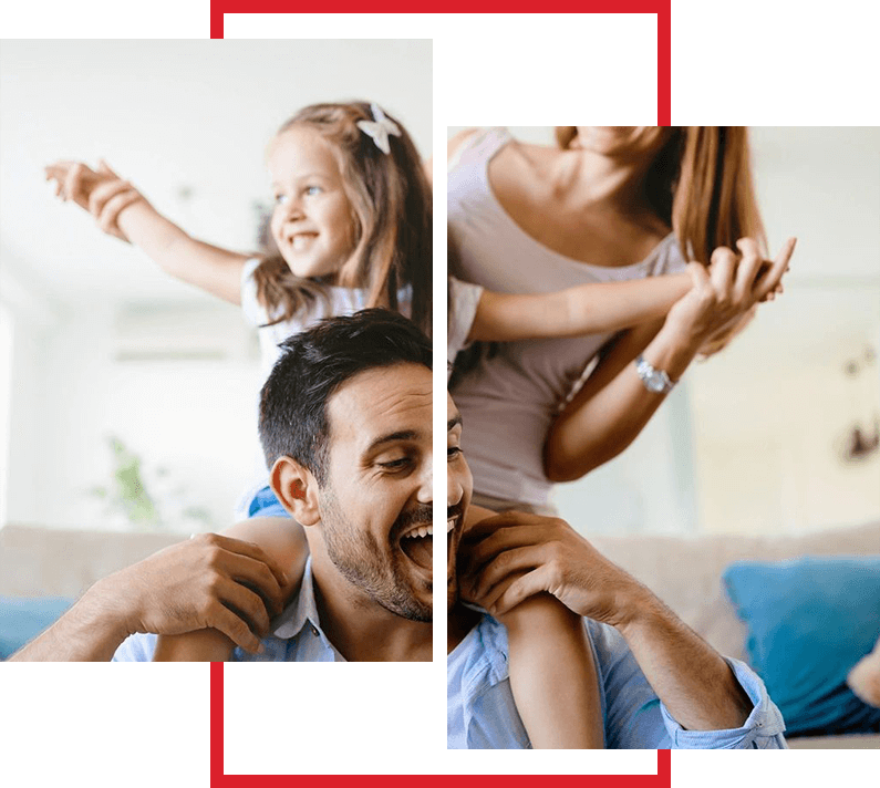 A man and woman are combing their hair.