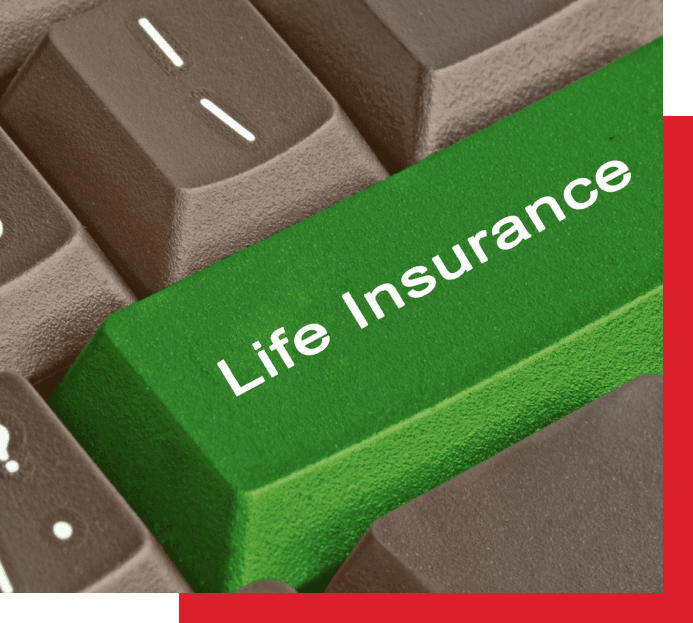 A keyboard with the key to life insurance.